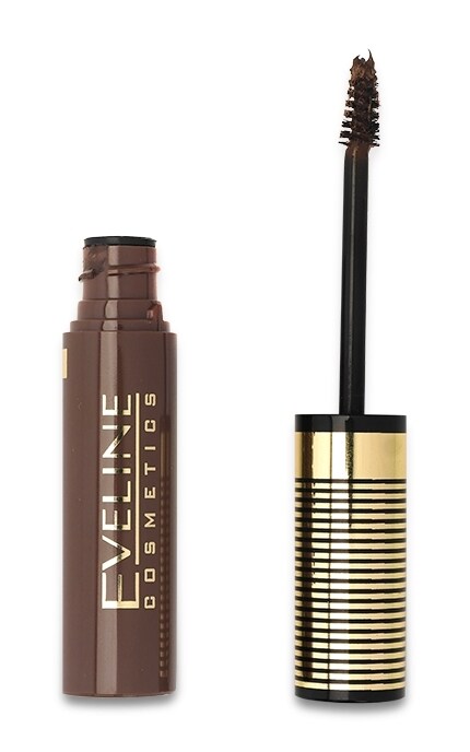 EVELINE-Тушь для бровей Eveline Cosmetics Brow & Go! с микрофиброй, 01 - Medium Brown-5901761997606