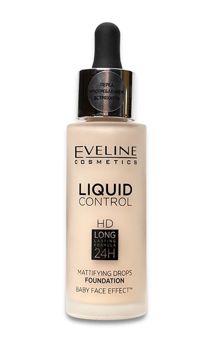 Тональная основа для лица Eveline Cosmetics Liquid Control HD Mattifying Drops Foundation тон 005 Ivory 32 мл