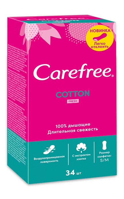 CAREFREE-Прокладки щоденні Carefree Cotton Fresh-3574661565071