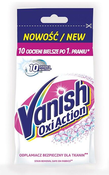 VANISH-Жидкий пятновыводитель Vanish Oxi Action+White саше-5900627027426