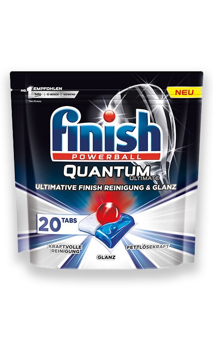 Таблетки Finish Powerball Quantum Max для мытья посуды в посудомоечных машинах бесфосфатные 310г