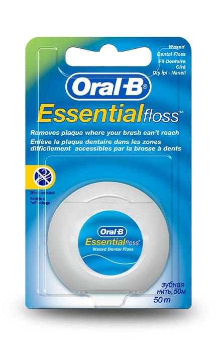 Зубная нить Oral-B Essential floss Waxed мятная
