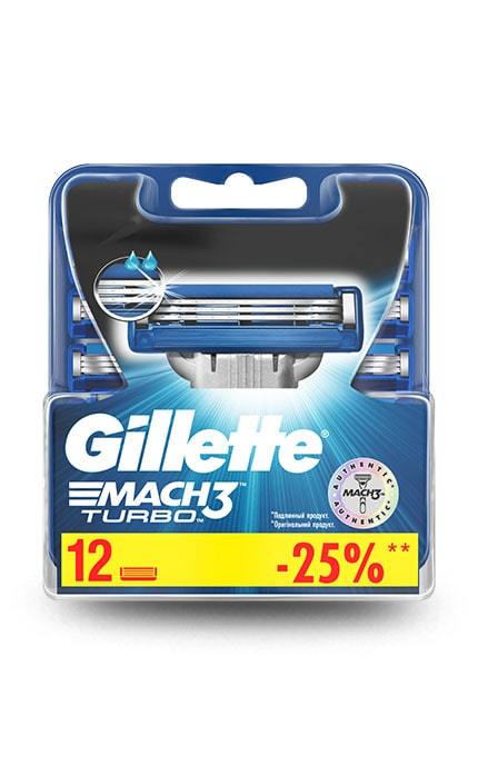 GILLETTE MACH-3-Сменные картриджи для бритья Gillette Mach 3 Turbo-3014260298111