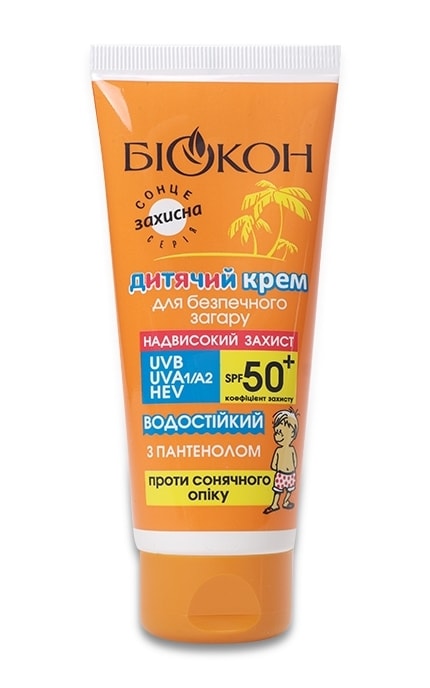 БИОКОН СОЛНЦЕ-Крем Біокон для безпечної засмаги дитячий водостійкий SPF-50+-4820160039537