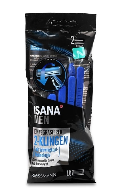 Станки для бритья мужские Isana Men двухлезвийные одноразовые 10 шт