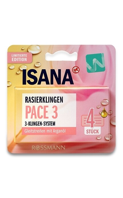 ISANA-Змінні касети Isana Pace 3 для жіночої бритви, 4 шт-4305615333588