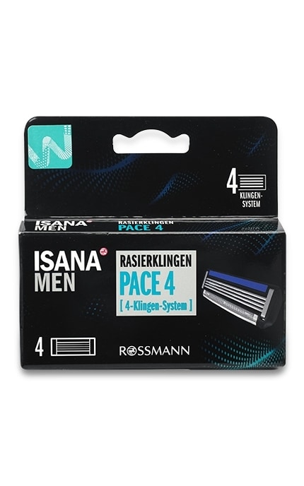 Сменные кассеты для мужской бритвы Isana Men Pace 4 шт