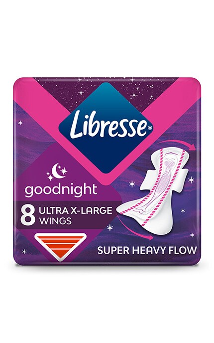 LIBRESSE-Гигиенические прокладки Libresse Ultra Goodnight Extra Large ночные, 8 шт.-7322540918281