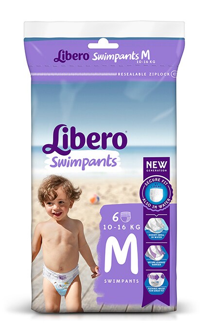 LIBERO SWIMPANTS-Підгузки-трусики для плавання Libero Swimpants Medium, 10-16 кг, 6 шт.-7322540375756