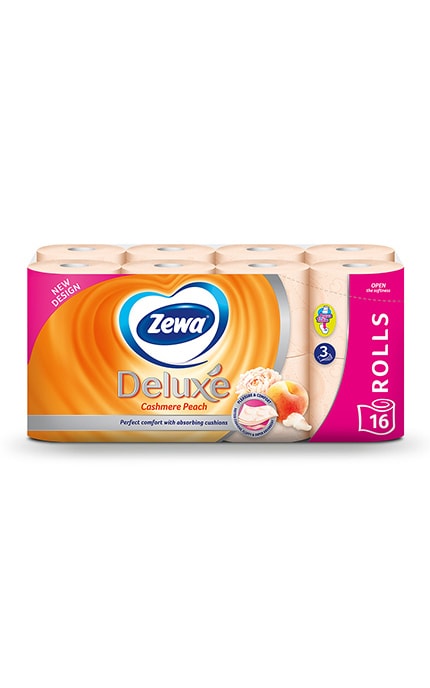 ZEWA-Туалетний папір Zewa Deluxe Cashmere Peach з ароматом персика, 3 шари, 16 рулонів-7322540201192