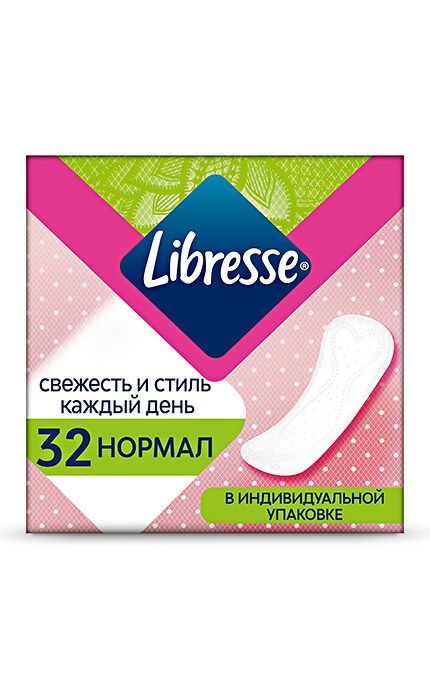 LIBRESSE-Щоденні прокладки Libresse Dailyfresh Normal ультратонкі, 32 шт.-7322540758191