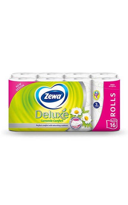 ZEWA-Туалетная бумага Zewa Deluxe Camomile Comfort с ароматом ромашки, 3 слоя, 16 рулонов-7322540201925