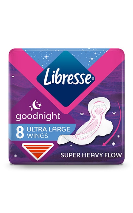 LIBRESSE-Гигиенические прокладки Libresse Ultra Goodnight Large ночные, 8 шт.-7322540960235