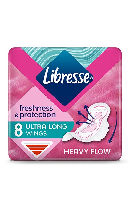 LIBRESSE-Гігієнічні прокладки Libresse Ultra Long, 8 шт.-7322540388480