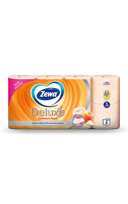 ZEWA-Туалетная бумага Zewa Deluxe Cashmere Peach с ароматом персика, 3 слоя, 8 рулонов-7322541171791