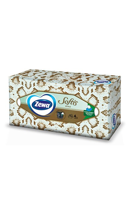 ZEWA-Серветки косметичні Zewa Softis, 4 шари, 80 шт.-7322540441574