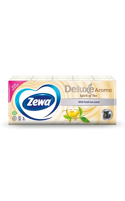 ZEWA-Бумажные носовые платки Zewa Deluxe, 3 слоя, 10 упаковок по 10 шт.-7322540061475