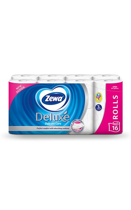 ZEWA-Туалетная бумага Zewa Deluxe Delicate Care белая, 3 слоя, 16 рулонов-7322540313321