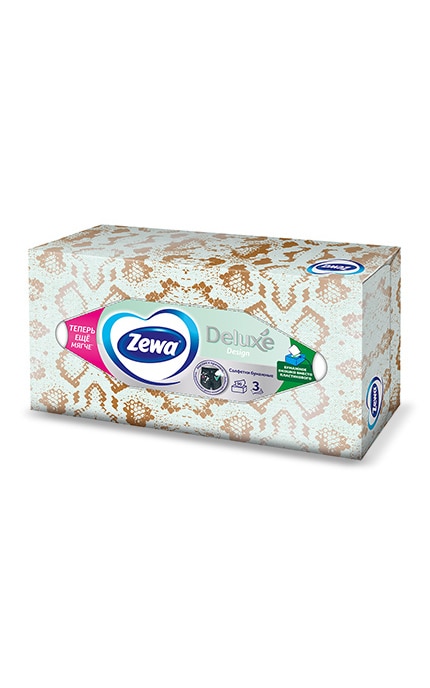 ZEWA-Серветки косметичні Zewa Deluxe, 3 шари, 90 шт.-4006670128002