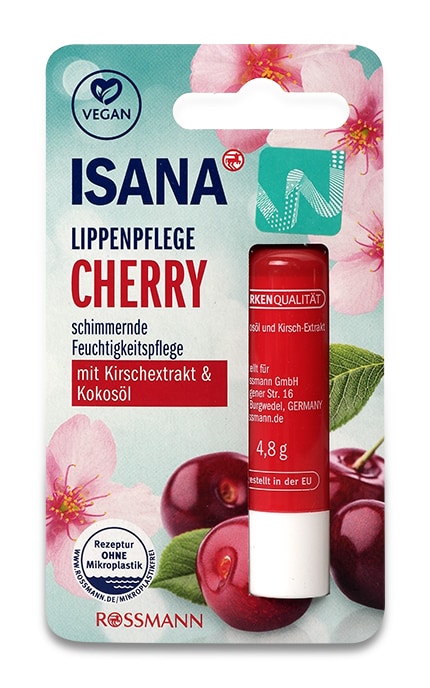 ISANA-Гігієнічна помада Isana Cherry Rossmann Зволожуюча З екстрактом вишні та кокосовою олією-42368649