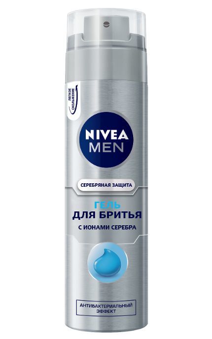 NIVEA-Гель для гоління Nivea Men 200 мл Срібний захист з іонами срібла і антибактеріальним ефектом-4005808540013