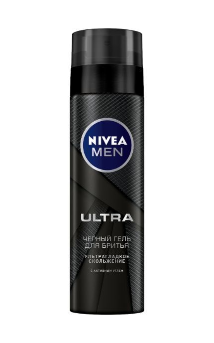 NIVEA-Гель для гоління Nivea Men 200 мл ULTRA з активним вугіллям ультрагладке ковзання-4005900495280
