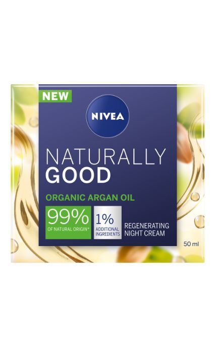 NIVEA-Ночной крем NIVEA 50 мл Naturally Good восстанавливающий для всех типов кожи-4005900701077