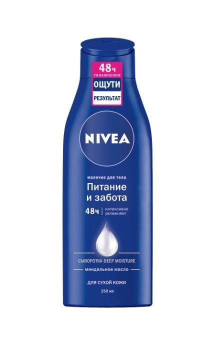 Молочко для тела Nivea Питание и забота для сухой кожи интенсивно увлажняющий с миндальным маслом 250 мл