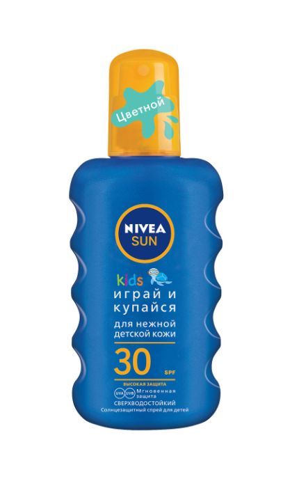 NIVEA-Спрей Nivea Sun 200 мл Грай та купайся SPF 30 сонцезахисний дитячий надводостойкій-4005808854035