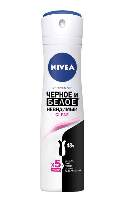 NIVEA-Дезодорант Nivea 150 мл Черное и Белое Невидимый Clear спрей-антиперспирант-4005808585281