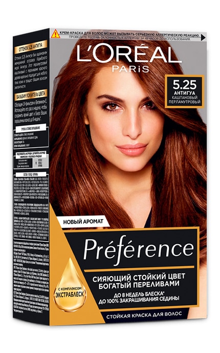 Краска для волос L’Oreal Paris Preference 5.25 Антигуа каштановый перламутровый 1 шт