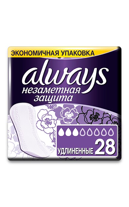 ALWAYS-Ежедневные прокладки Always Незаметная Защита Удлиненные 28 шт-8001841009445