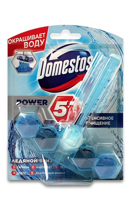 DOMESTOS-Блок для чищення унітазу Domestos Power 5 Свіжість океану -8717163788639