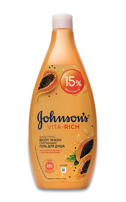 JOHNSONS-Гель для душу Johnson's Body Care Vita-Rich Пом'якшуючий З екстрактом папайї-3574661128351