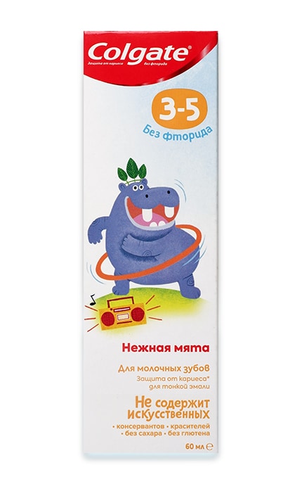 COLGATE-Детская зубная паста без фторида Colgate 3-5 Нежная мята-6920354825576
