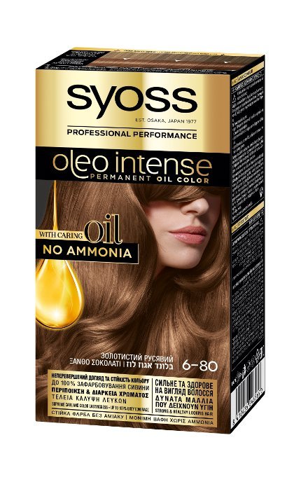 SYOSS OLEO INTENSE-Фарба для волосся Syoss Oleo Intense з маслом-активатором, тон 6-80 Золотистий русявий-8410436246583