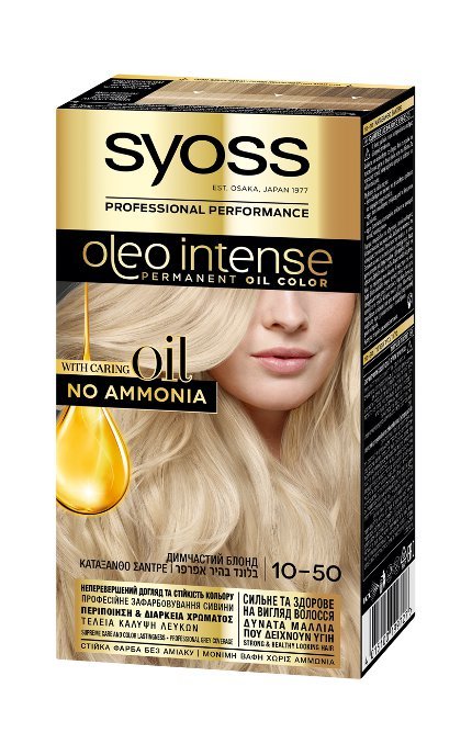 OLEO INTENSE-Фарба для волосся стійка без аміаку Syoss Oleo Intense тон 10-50 димчастий блонд 115 мл-9000100999120