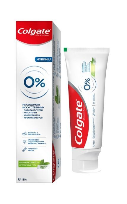 COLGATE-Зубна паста від карієсу Colgate 0% Підбадьорлива Свіжість-7509546652375