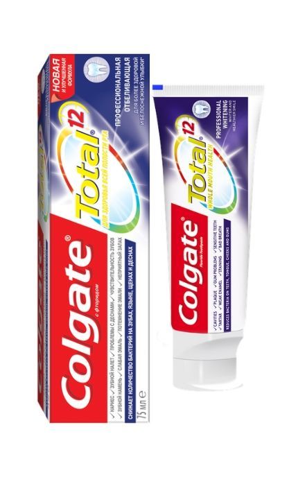 COLGATE-Комплексна антибактеріальна зубна паста Colgate Total 12 Професійна Відбілююча-6920354817021