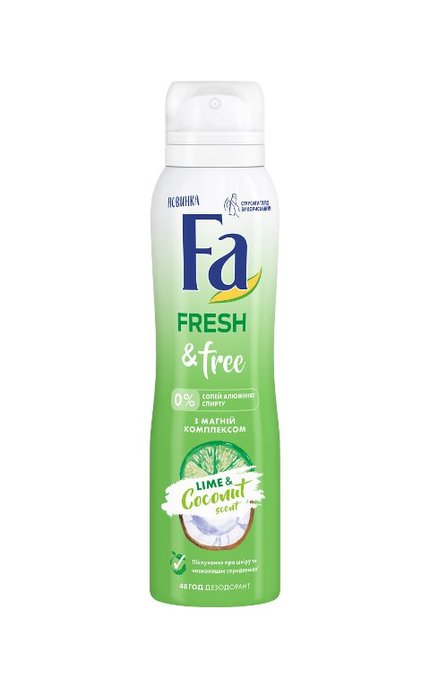 FA-Дезодорант-спрей Fa Fresh&Free с Магний комплексом Аромат Лайм-Кокос -4015100310238