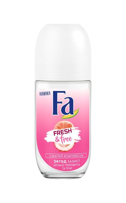 FA-Дезодорант-ролик Fa Fresh&Free Грейпфрут-лічі з магній комплексом -4015100309058