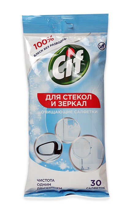 CIF-Влажные салфетки Cif для стекол и зеркал 100% Блеск без разводов-8714100773178