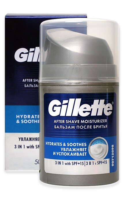GILLETTE FUSION-Бальзам після гоління Gillette Fusion 3в1 Миттєве зволоження SPF+15, 50 мл -7702018255566