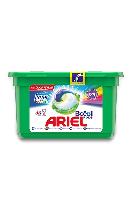 ARIEL-Капсулы для стирки Ariel Pods Все-в-1 Touch Of Lenor Fresh Color, 12 шт-8001090758187