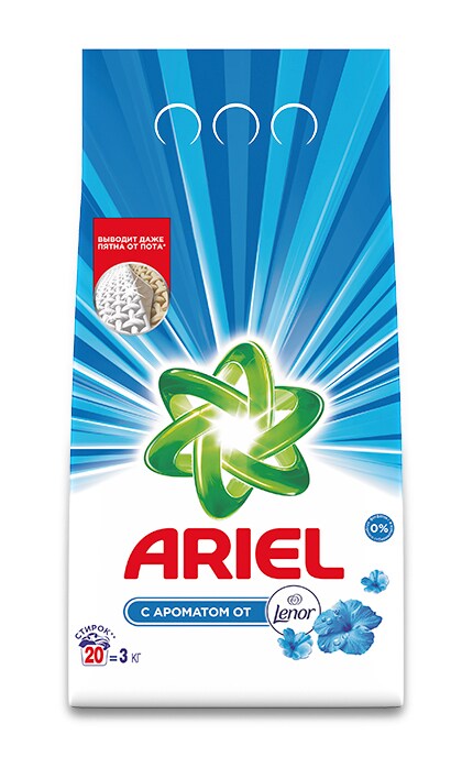ARIEL-Стиральный порошок Ariel 2в1 Lenor Effect 3 кг Автомат-5413149601413