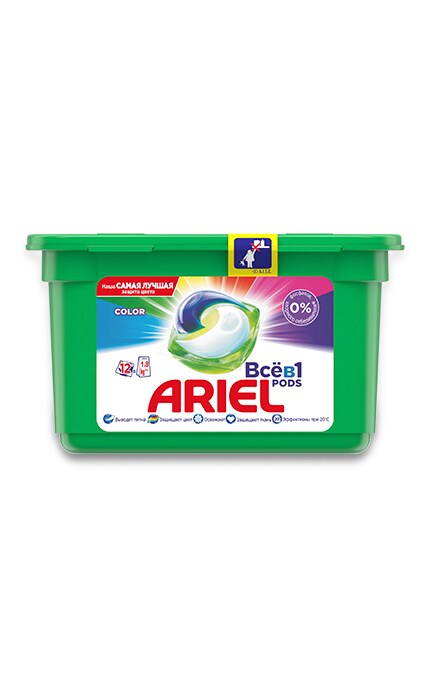 ARIEL-Капсулы для стирки Ariel Pods Все-в-1 Color, 12 шт.-4015600949747