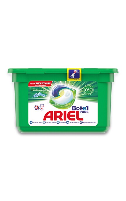 ARIEL-Капсулы для стирки Ariel Pods Все-в-1 Горный родник, 12 шт.-4015600949709
