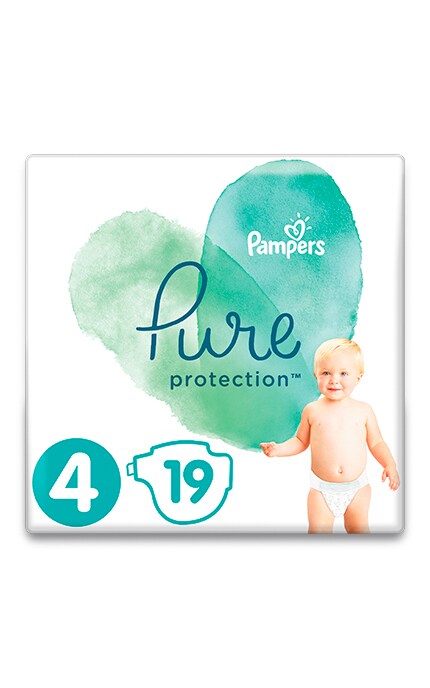 Pampers Pure Protection-Підгузки Pampers Pure Protection Maxi (9-14 кг), 19 шт-8001841023298