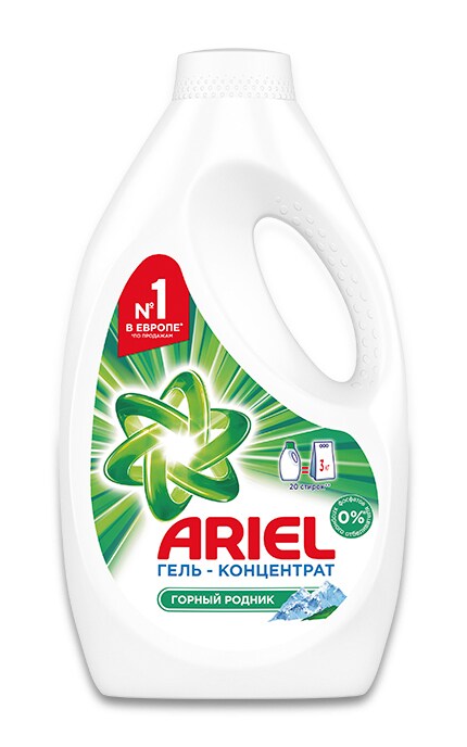 ARIEL-Рідкий пральний порошок Ariel Гірське джерело, 1,3л=3кг-4015400892649