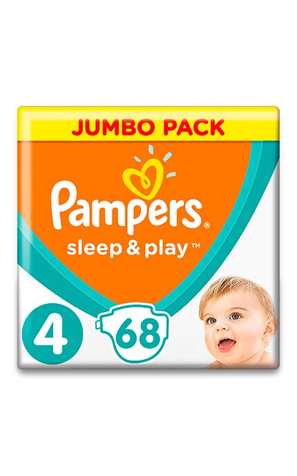 PAMPERS SLEEP and PLAY-Подгузники Pampers Sleep & Play Размер 4 (Maxi) 9-14 кг, 68 подгузников-4015400203551